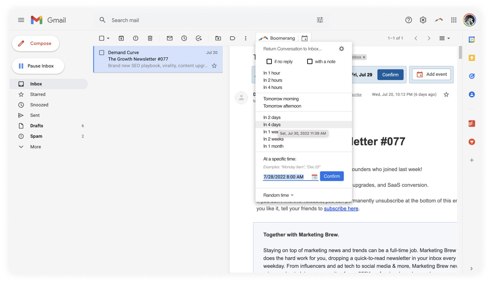Boomerang is a Gmail extension